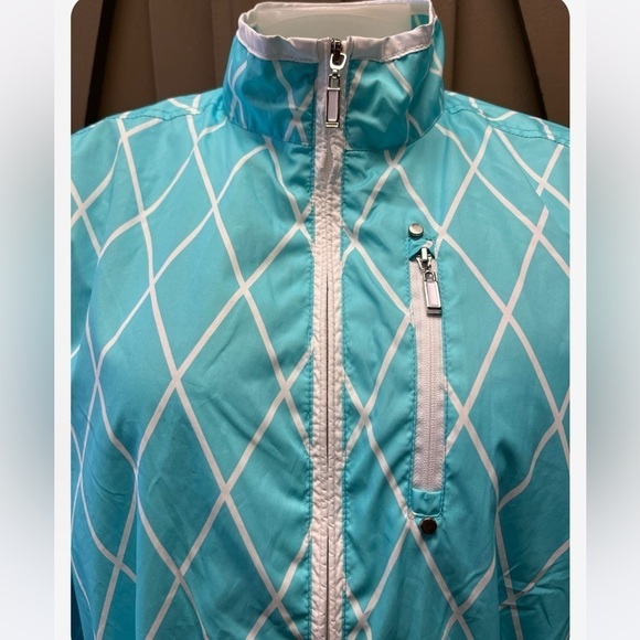 Izod Golf Performance Blue White Wind Breaker Zip Off Sleeves Size XL - Picture 5 of 11